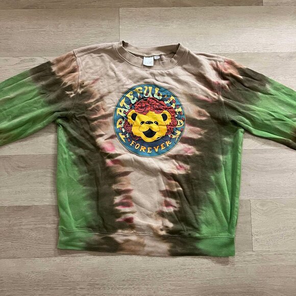 Grateful Dead Forever Tie Dye Long Sleeve Crewneck Sweater - Picture 6 of 6